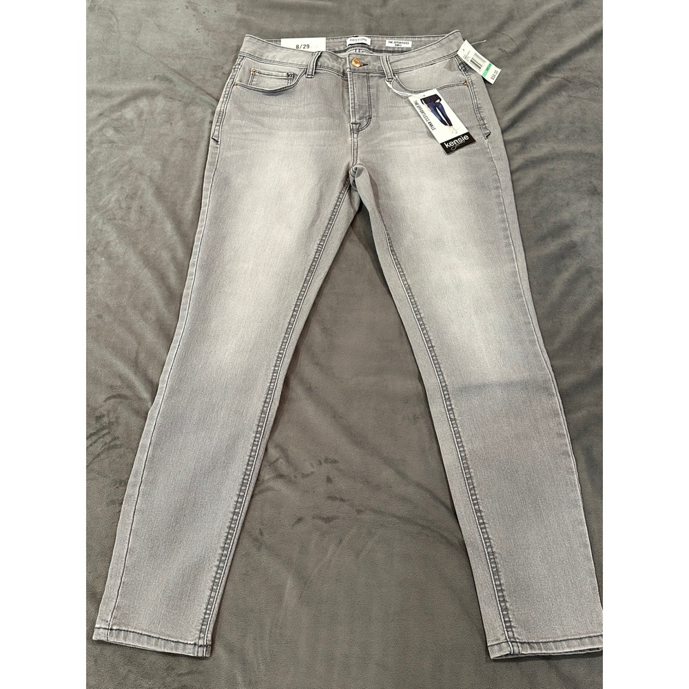Kensie Jeans The Effortless Ankle Grey Luna Wash Slim Denim Size 8/29 NWT